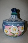 +Blue 3D Floral Round Ceramic Cookie Jar