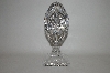 +MBA #69-025  1990's Large Beautiful Clear Crystal Fancy Cut Egg On Stand