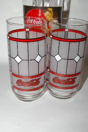 +MBA #64-497  "Coca Cola Straw Holder & 2 Glass Set
