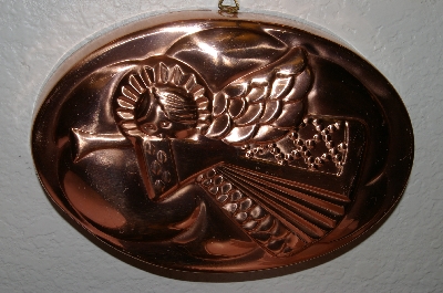 +MBA #70-8070   "35 Year Old Copper Angel Oval Jello Mold