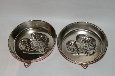 +MBA #70-8170  "30 Year Old Set Of 2 "Strawberry Motif" Copper Jello Molds