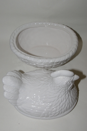 +MBA #69-065  White Ceramic "Chicken" Serving Dish