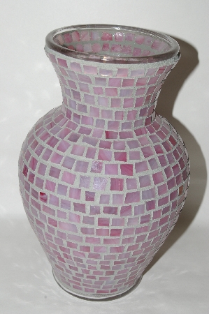 +MBA #70-7955  "1 Of A Kind Large Pink Stained Glass Vase