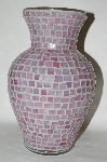 +MBA #70-7955  "1 Of A Kind Large Pink Stained Glass Vase