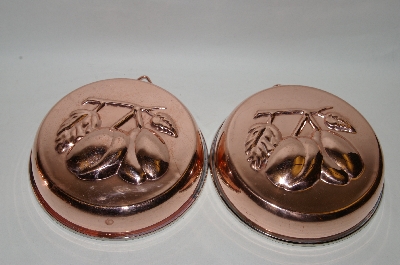 +Set Of 2 Copper 30 Year Old "Plum" Motif Jello Molds