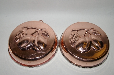 +Set Of 2 Copper 30 Year Old "Plum" Motif Jello Molds