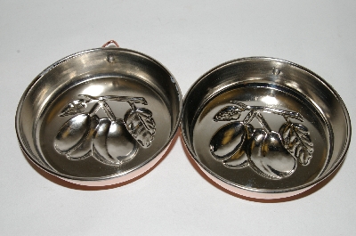 +Set Of 2 Copper 30 Year Old "Plum" Motif Jello Molds