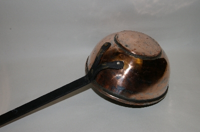 +Very Old Vintage Large Copper Dipper Ladle With Rough Iron Handle