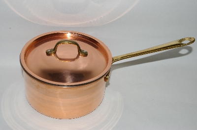 +MBA #71-001  "35 Year  Old  Small Copper Sauce Pot With Lid