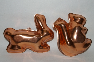 +Older Set Of 2 Copper Animal Jello Molds