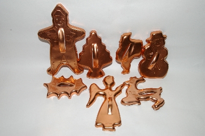 +MBA #70-7994  "Set Of 7 Older Copper Christmas Cookie Cutters
