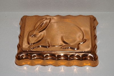 +MBA #70-8052  "35 Year Old Large Copper Rabbit Cake Pan Or Mold