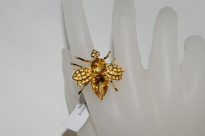 +MBA #76-070  "Vermeil Citrine Bumble Bee Ring