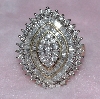 +MBA #76-063  14K Yellow Gold 2.00 Ct Round & Bagutte Cut Diamond Cluster Ring