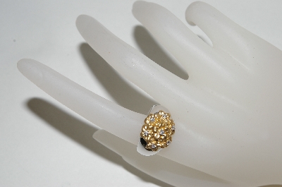 +MBA #76-128  14K Two Tone Designer Diamond Flower Ring