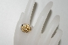 +MBA #76-128  14K Two Tone Designer Diamond Flower Ring