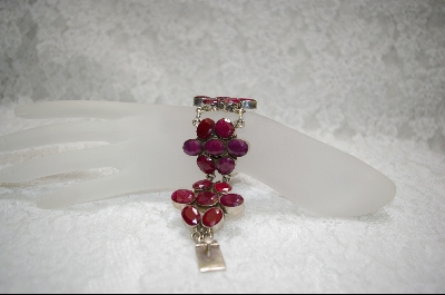 +MBA #RR    Russian Ruby Flower Bracelet