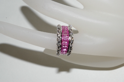 +MBA #76-035  14K White Gold Pink Sapphire & Diamond Ring