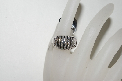 +MBA #76-121  14K White Gold Baguette & Round Cut Diamond Ring