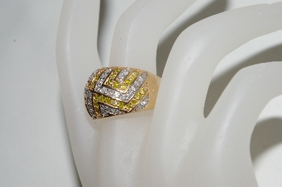 +MBA #77-010  14K Yellow Gold Yellow & White Diamond Dome Style Ring