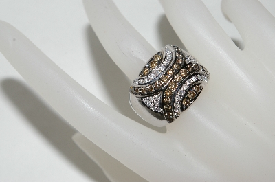 +MBA #77-062  14K White Gold Chocolate & White Diamond Ring