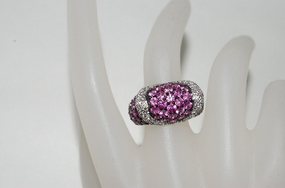+MBA #77-087   18K White Gold Carlo Viani Pink Sapphire & Diamond Ring