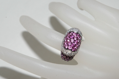 +MBA #77-087   18K White Gold Carlo Viani Pink Sapphire & Diamond Ring