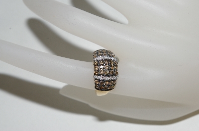 +MBA #76-004  14K Yellow Gold Chocolate & White Diamond Ring