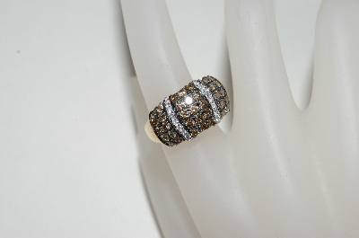 +MBA #76-004  14K Yellow Gold Chocolate & White Diamond Ring