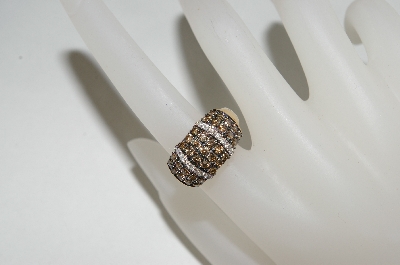 +MBA #76-004  14K Yellow Gold Chocolate & White Diamond Ring