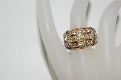 +MBA #77-044     14K Yellow Gold Carlo Viani Large Diamond Ring