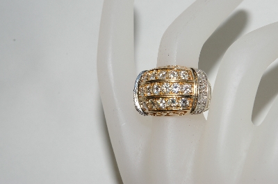 +MBA #77-044     14K Yellow Gold Carlo Viani Large Diamond Ring