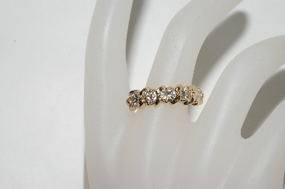 +MBA #77-028   "14K Yellow Gold "5" Stone Diamond Ring