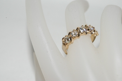 +MBA #77-028   "14K Yellow Gold "5" Stone Diamond Ring