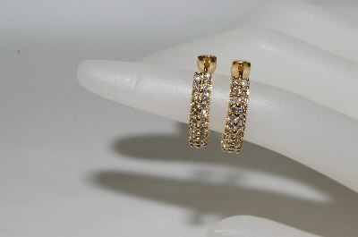 +MBA #79-114  14K Yellow Gold  Sonia Bitton Diamond Hoop Earrings