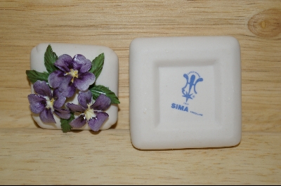 +Set Of 2 "SIMA" Made In Italy Porcelian Flower Mini Boxes