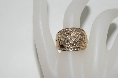 +MBA #77-032  14 K Yellow Gold Baugette & Round Cut Channel Set Diamond Ring
