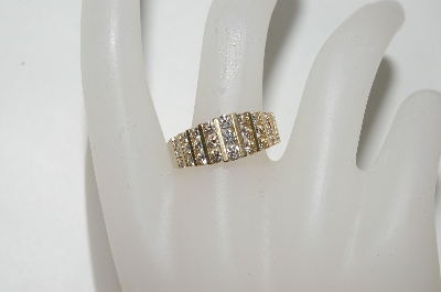 +MBA #77-064   "14 Yellow Gold All Channel Set Diamonds Ring"