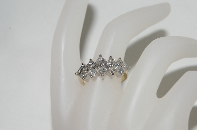+MBA #77-070  14K Yellow Gold 16 Stone Princess Cut Diamond Ring