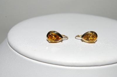 +MBA #78-079  14K Yellow Gold Pear Cut Citrine Earrings