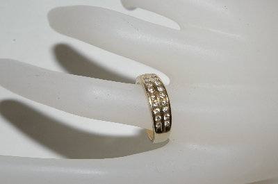 +MBA #78-048   14k Yellow Gold Round Cut All Channel Set Diamond Ring