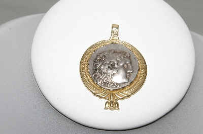 +MBA #77-134  14K Yellow Gold Set "Ancient Greek Silver Commemorative Tetradrachm Of Alexander The Great Coin"