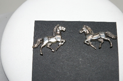 +MBA #78-177   Sterling Artist "Glen Sandoval"  Signed "GS" Horse Earrings