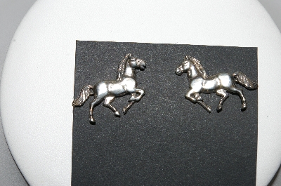 +MBA #78-177   Sterling Artist "Glen Sandoval"  Signed "GS" Horse Earrings