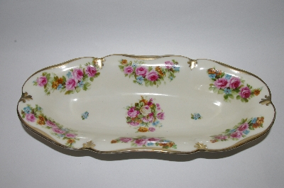 +MBA #62-226  " Vintage Made In Prussia Oblong Rose Dish