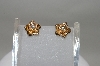 +MBA #78-002  One Of A Kind & Custom Made Diamond Rose Earrings In 14k Yellow Gold