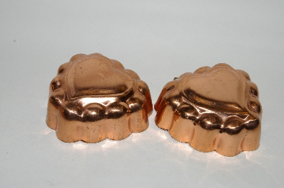 +MBA #79-059   Set Of 2 Heart Shaped Copper Jello Molds