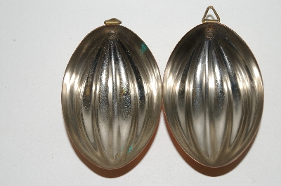 +MBA #79-064   Set Of Two Mellon Shaped Copper Jello  Molds