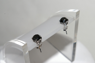 +MBA #81-148  14K White Gold 2.50 Ct Black Diamond Stud Earrings