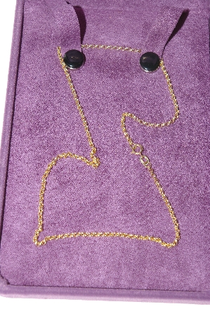 +MBA #80-185   18K Yellow Gold 16" Rolo Link Necklace